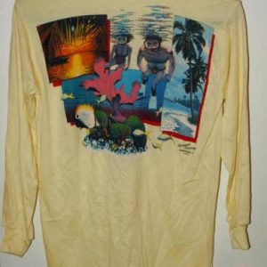 Vintage Rainbow Graphics Ocean Life Bright Yellow L/S Shirt