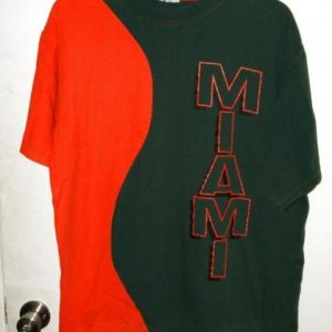 Vintage 90s University Miami Hurricanes Ying Yang T-shirt