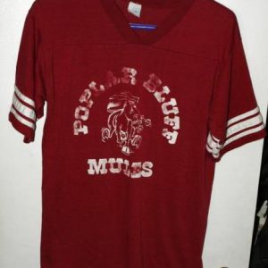 Vtg 50/50 Artex Poplar Bluffs Missouri Mules Jersey T-shirt