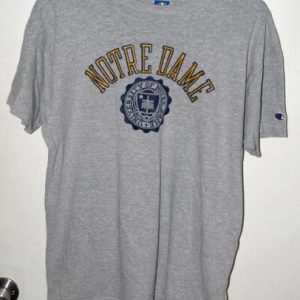 Vtg 80s/90s Champion Notre Dame Cotton/Rayon T-shirt