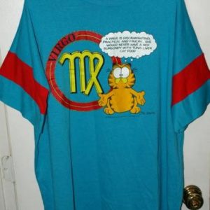 Vintage 80s/90s Flirts Garfield Virgo Astrology T-shirt