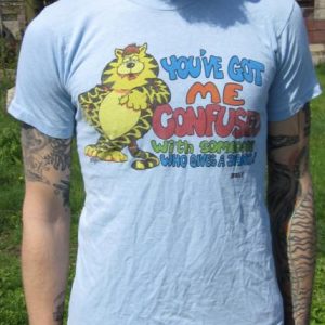 Vintage Cartoon Grumpy Cat "You've got me confused" T-shirt