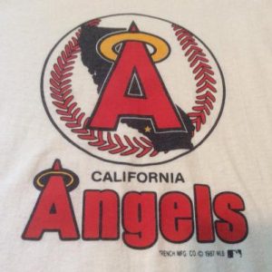 Vintage California Angels Logo Long Sleeve T Shirt L White