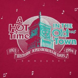 Vintage 1994 HOT TIME IN THE OLD TOWN tennessee T- shirt XL