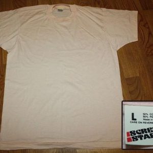 L * NOS Vintage blank paper thin SCREEN STARS t-shirt *