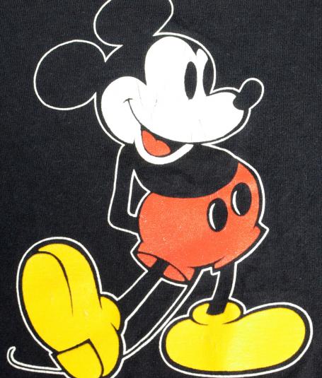 Vintage 1980s Mickey Mouse Black Souvenir T-Shirt L