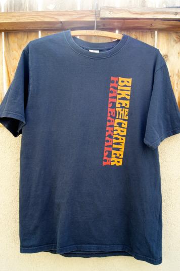 1980s Vintage T-Shirt Navy Blue Haleakala Bike the Crater