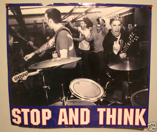 Vintage Stop and Think poster tee