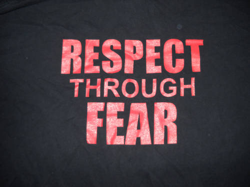 Vintage BULLDOZE Respect Through Fear shirt tee