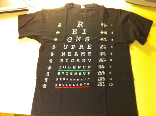 Vintage Reign Supreme eye chart exam tee