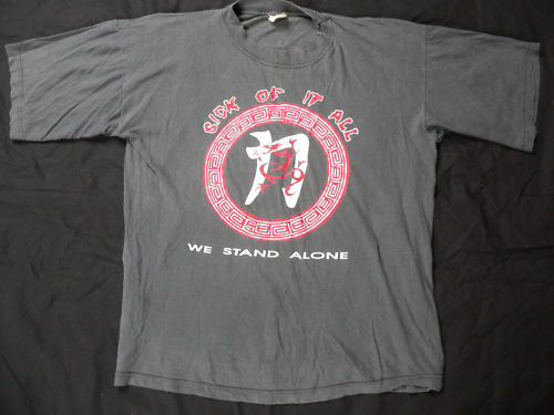 Vintage Ending Soon Sick Of It All Europeran tour gear tee