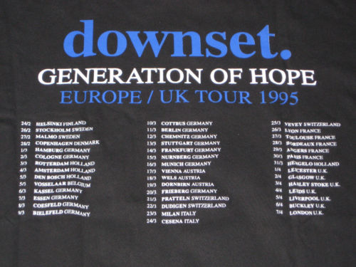 Vintage Downset 1995 European Tour shirt tee