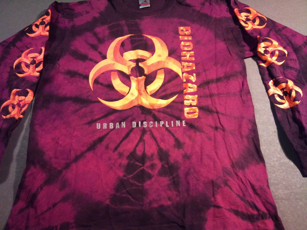 Vintage Biohazard Tye Dye long sleeve tee