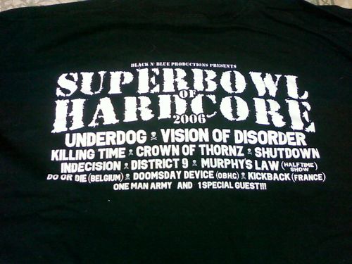 Vintage BIN Superbowl Of Hardcore shirt tee