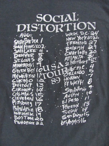 Vintage Social Distortion 1989 tour shirt tee