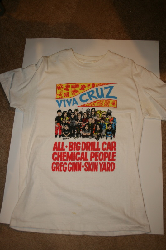 Vintage Cruz Records 1990 roster shirt tee