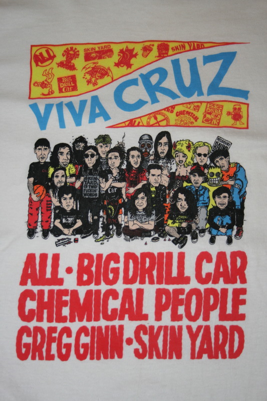 Vintage Cruz Records 1990 roster shirt tee