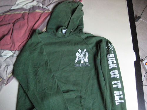 Vintage Sick Of It All green hoodie tee