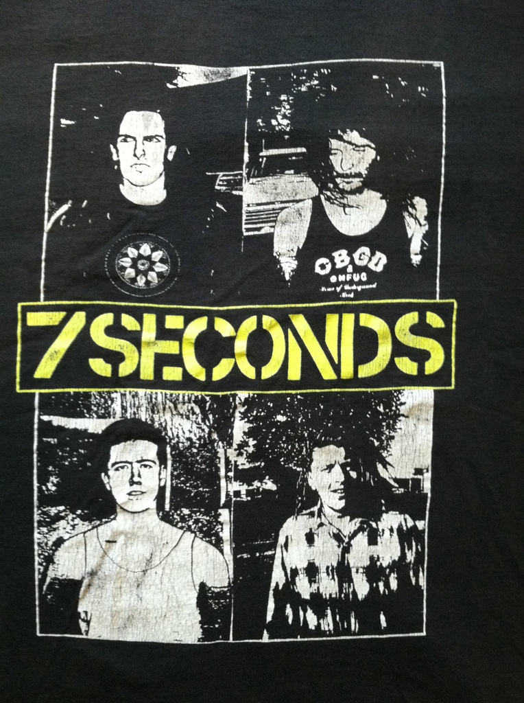 Vintage 7 Seconds 1990 World Tour shirt tee