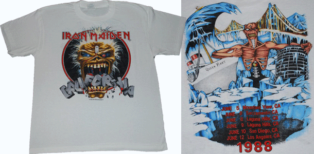 Vintage 1988 Iron Maiden In California Tour T-Shirt