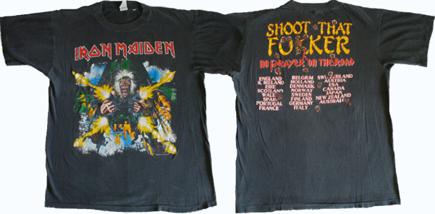 Vintage No Prayer on the Road T-Shirt | Iron Maiden