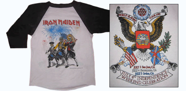 vintage iron maiden 4th of july t-shirt