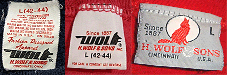 H. Wolf & Sons Inc. Cincinnati Vintage T-Shirt Brand Tag