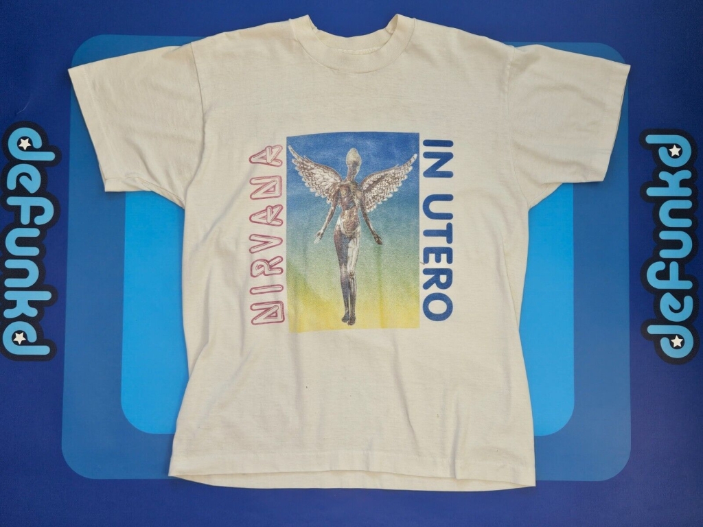 vintage 1993 nirvana in utero bootleg t-shirt front