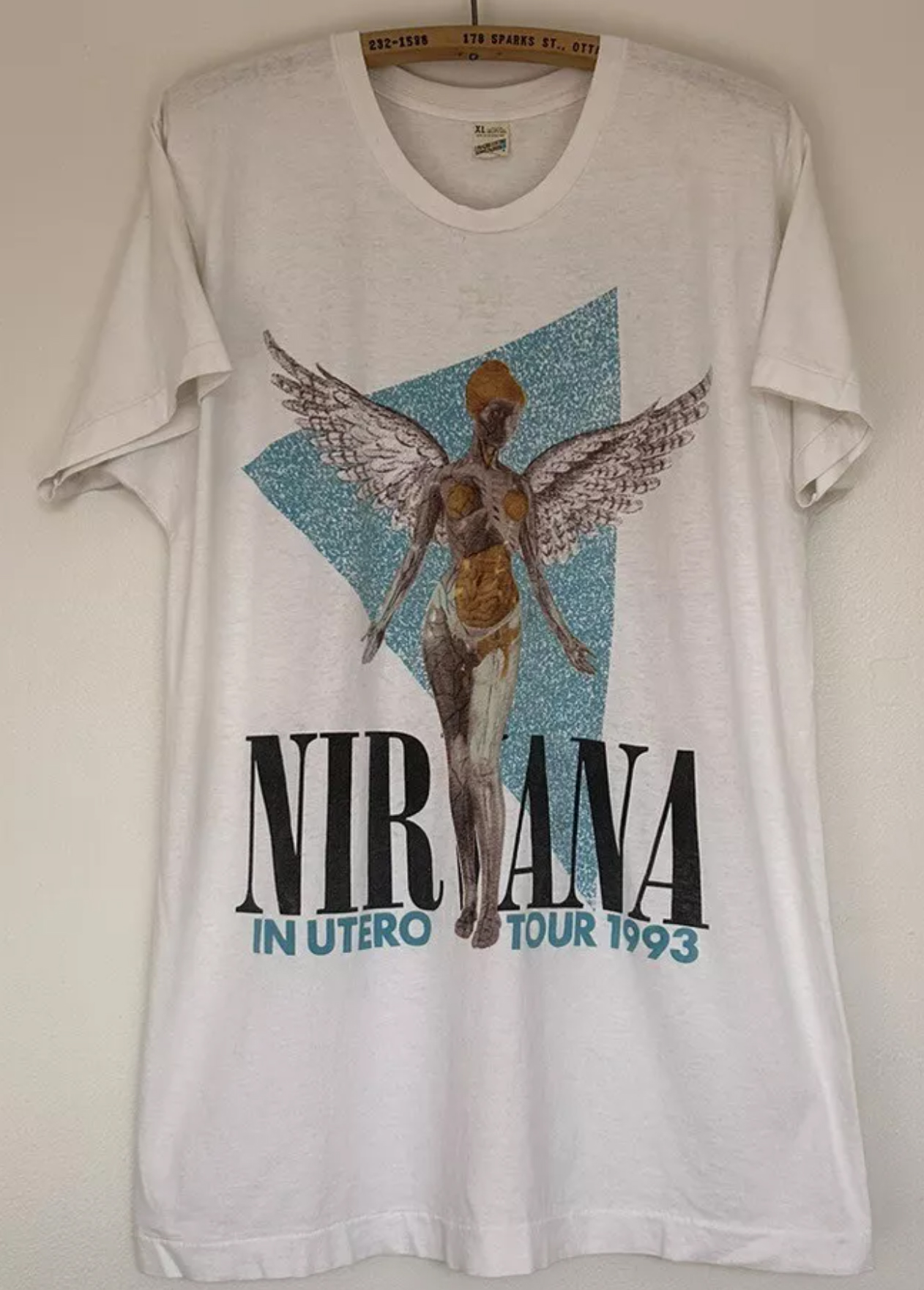 vintage nirvana in utero tour bootleg 1993 t-shirt