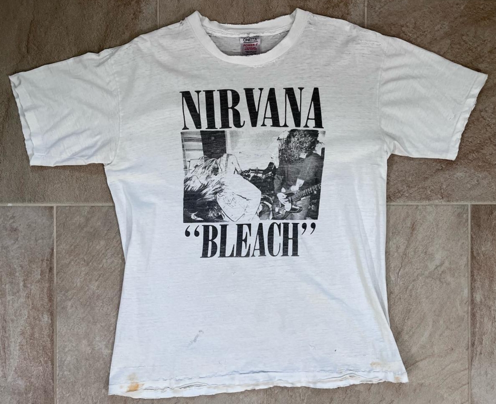 Rare White Version of Nirvana Bleach T-Shirt