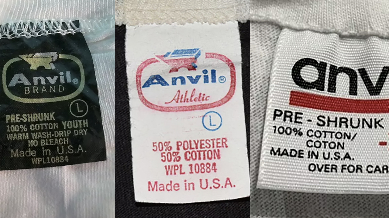 History and Timeline of Anvil T-Shirt Tag: 1976-Present