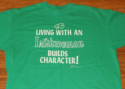 vintage living with irish woman t-shirt