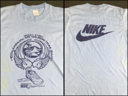 True Vintage 1984 Nike Trail Race Super Screen Stars T-Shirt | Defunkd
