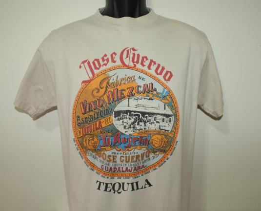 Jose Cuervo Tequila vintage 80s beige t-shirt Medium cotton | Defunkd