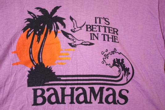 Vintage 80’s Purple Bahamas Beachy Tourist T-Shirt | Defunkd