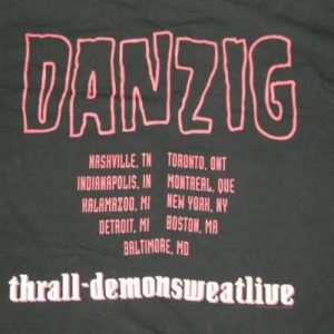 Vintage DANZIG 1993 THRALL DEMONSWEATLIVE TOUR T-Shirt