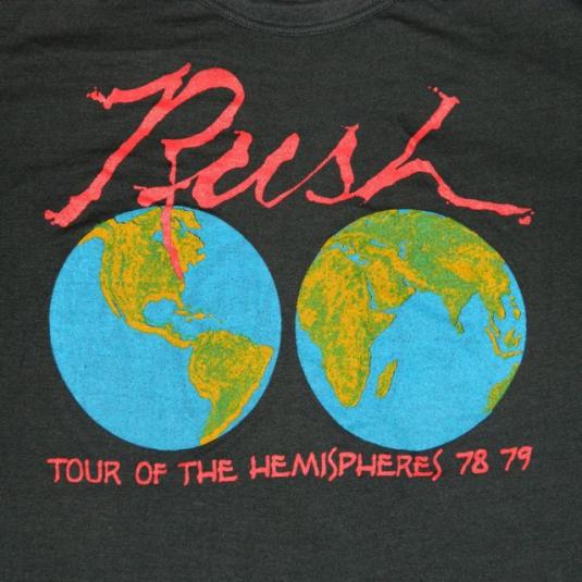 Vintage RUSH 1979 Tour Of The Hemispheres Concert T-shirt | Defunkd