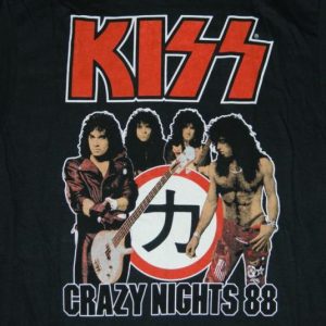 vintage KISS 1988 CRAZY NIGHTS TOUR T-Shirt Dead Stock 80s