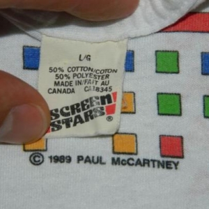 vintage PAUL McCARTNEY 1989 TOUR T-Shirt concert 80s