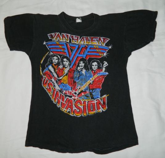 Vintage VAN HALEN 1980 U.S. INVASTION TOUR T-Shirt 80s | Defunkd