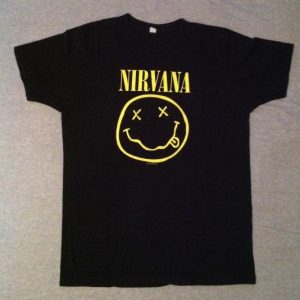 Vintage 1992 NIRVANA Smiley Face T-Shirt 90s tour concert