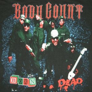 Vintage BODY COUNT 1994 BORN DEAD Tour T-shirt XL concert