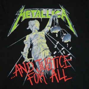 Vintage 1988 METALLICA AND JUSTICE FOR ALL PROMO T-Shirt 80s