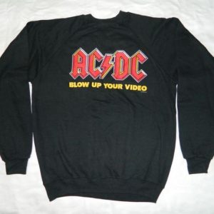 Vintage AC/DC NOS SWEATSHIRT 1988 Blow up your video tour