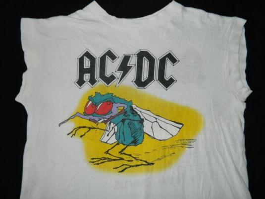 Vintage AC/DC 1985 FLY ON THE WALL TOUR T-Shirt Muscle Tee | Defunkd