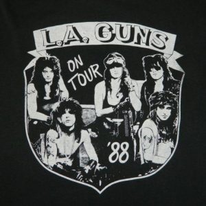 Vintage LA GUNS 1988 SHOW NO MERCY TOUR T-Shirt l.a. 80s