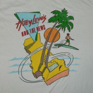 Vintage HUEY LEWIS AND THE NEWS 1987 FORE TOUR T-Shirt 80s