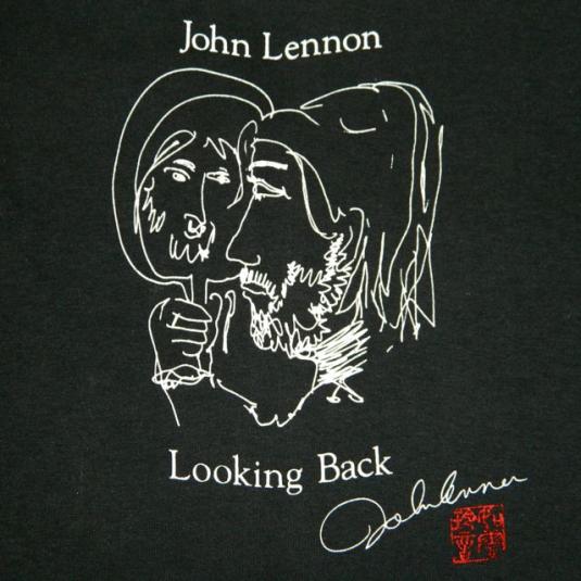 vintage JOHN LENNON LOOKING BACK 80S T-Shirt dead stock | Defunkd