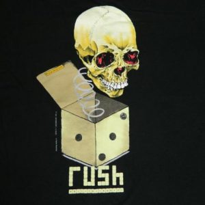 Vintage RUSH 1991 PUSHEAD ROLL THE BONES TOUR T-Shirt xl