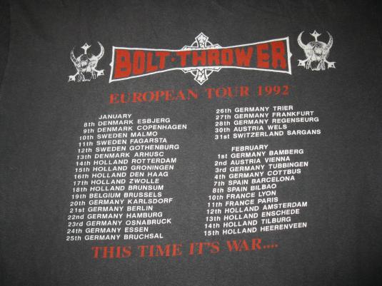 1992 BOLT THROWER EUROPEAN TOUR VINTAGE T-SHIRT